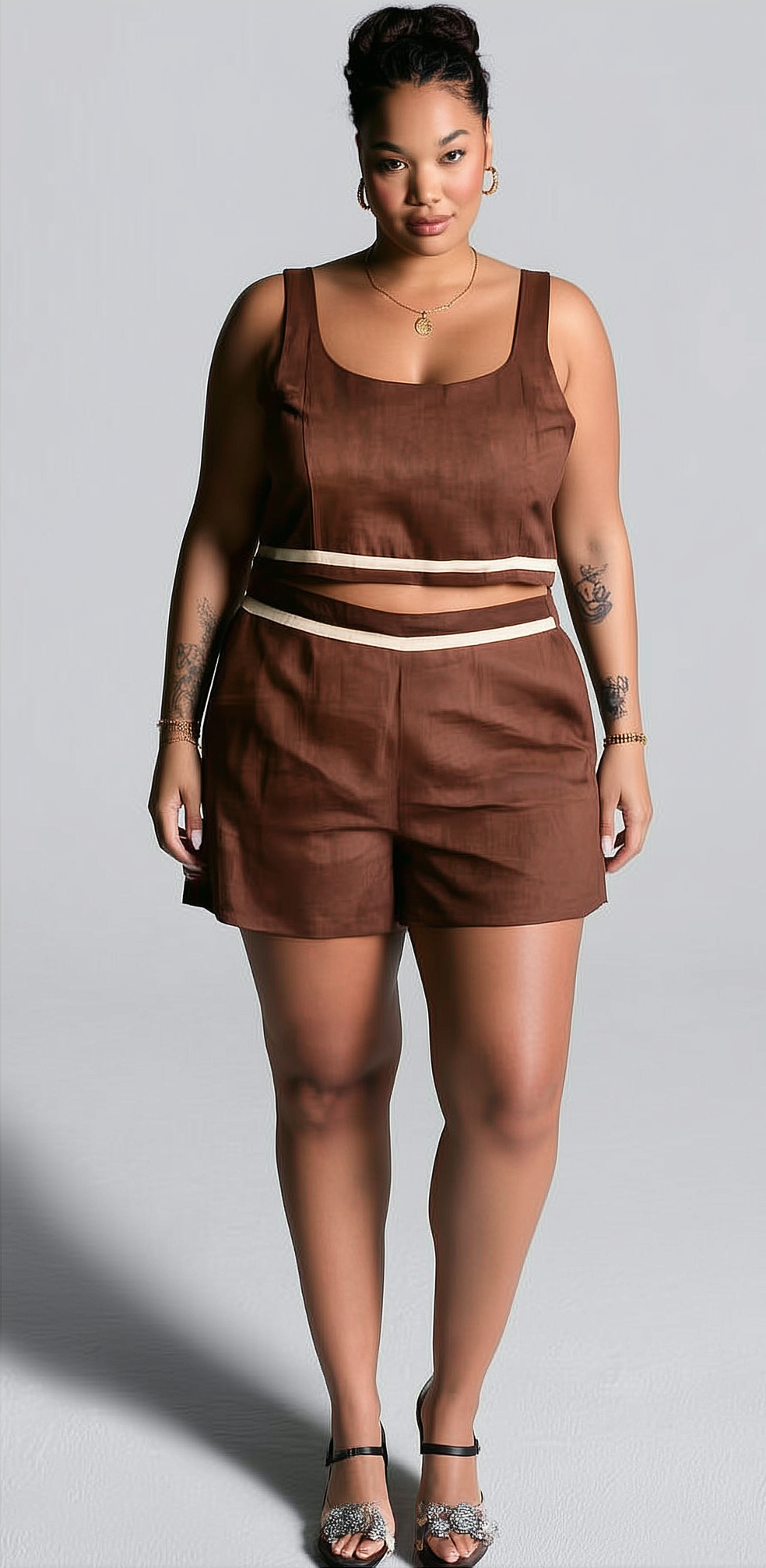 CONJUNTO CROPPED MARROM C/ FAIXA | MANUELLITA