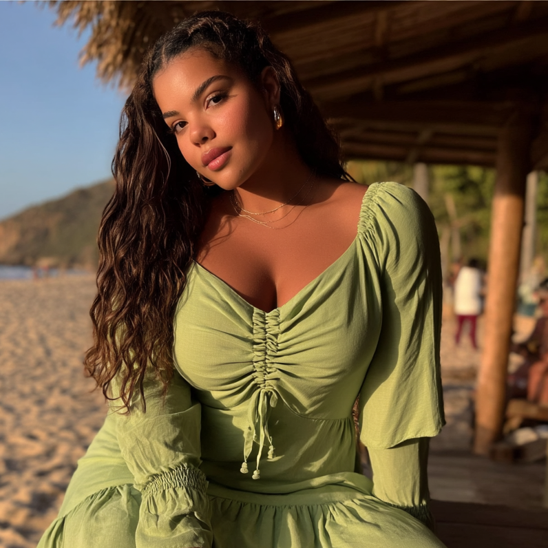 VESTIDO LONGO "VERDE AURORA" | MANUELLITA