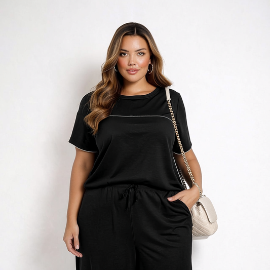 CONJUNTO MALHA CREPE PRETO | MANUELLITA