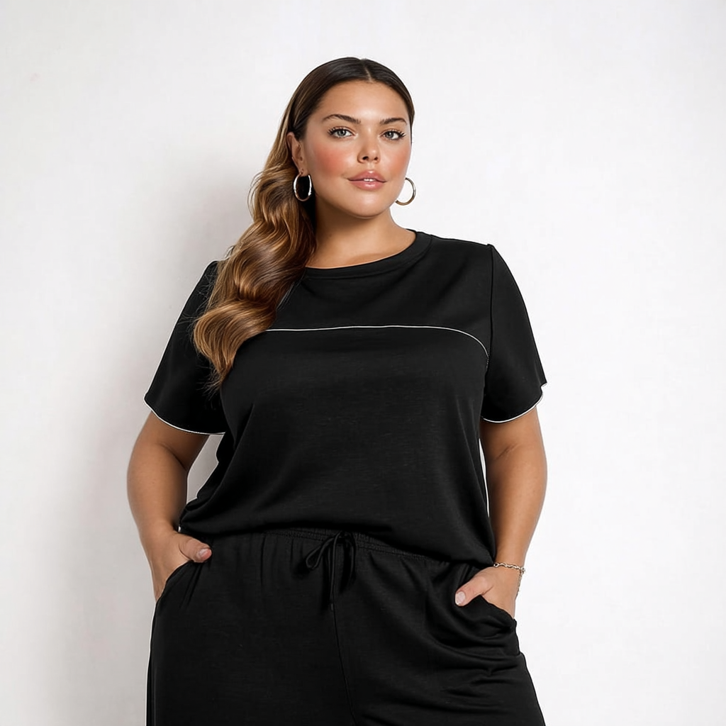 CONJUNTO MALHA CREPE PRETO | MANUELLITA