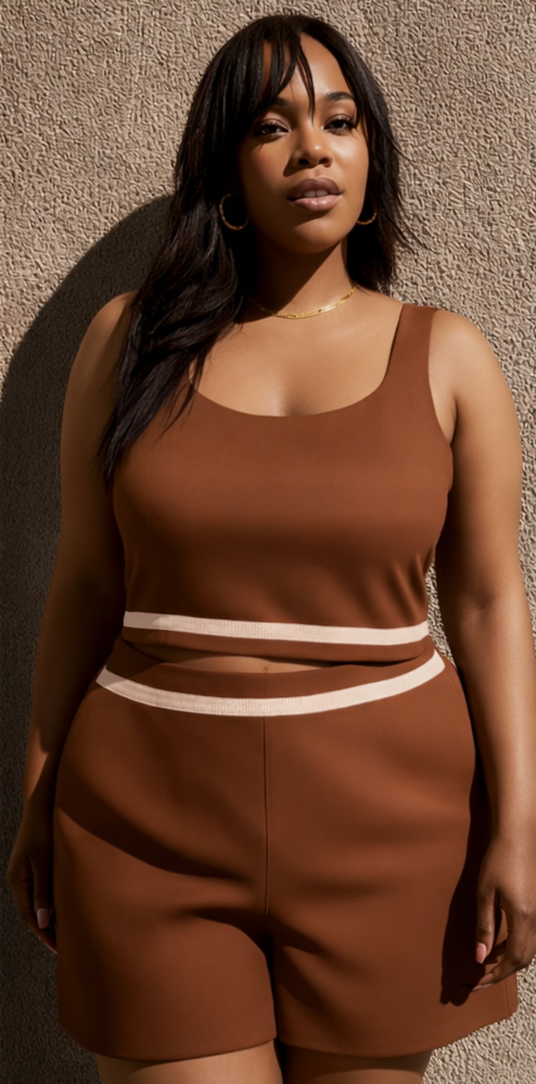 CONJUNTO CROPPED MARROM C/ FAIXA | MANUELLITA