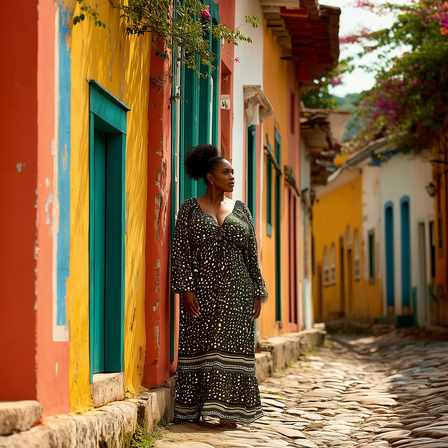 VESTIDO LONGO "ONÇA VERDE" | MANUELLITA