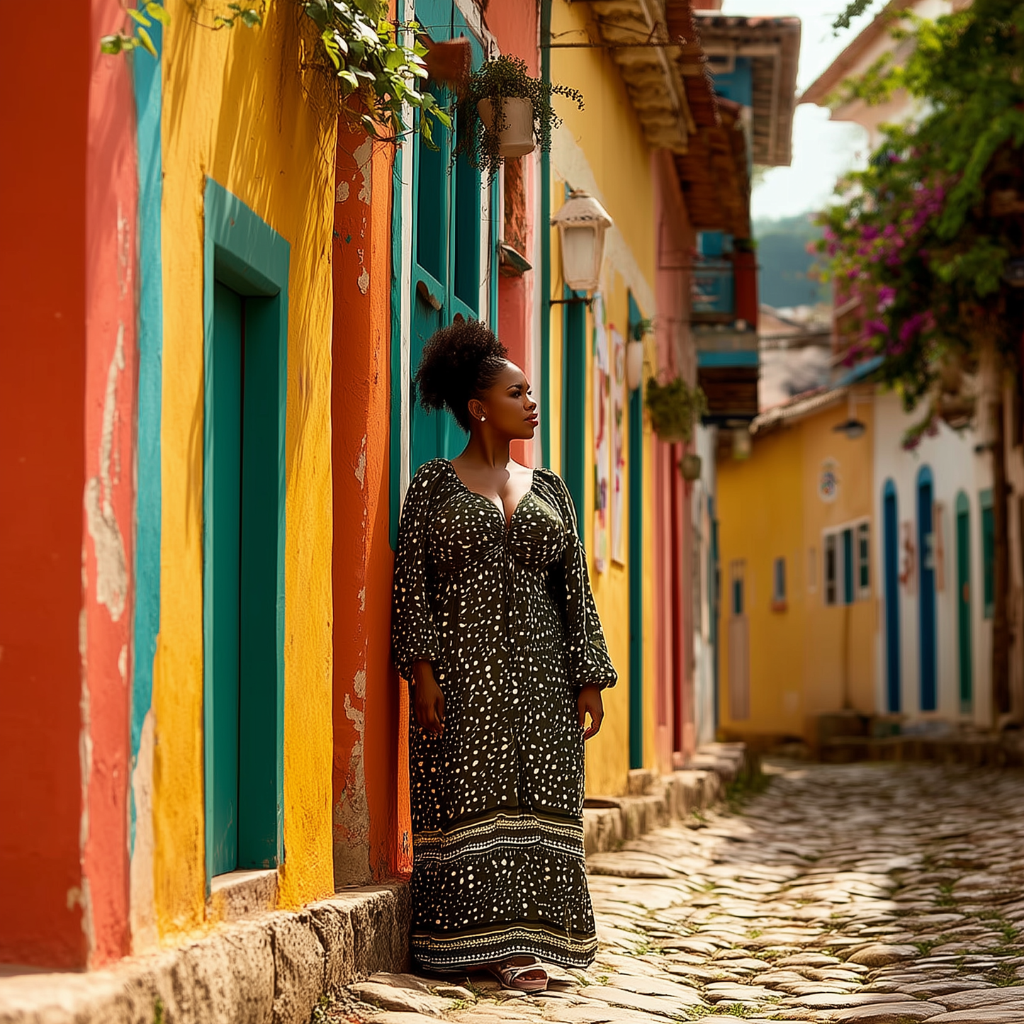 VESTIDO LONGO "ONÇA VERDE" | MANUELLITA