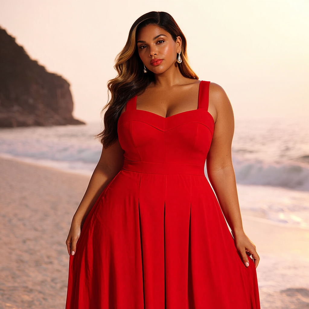 VESTIDO DECOTE PRINCESA VERMELHO RUBY (LONGO) | MANUELLITA