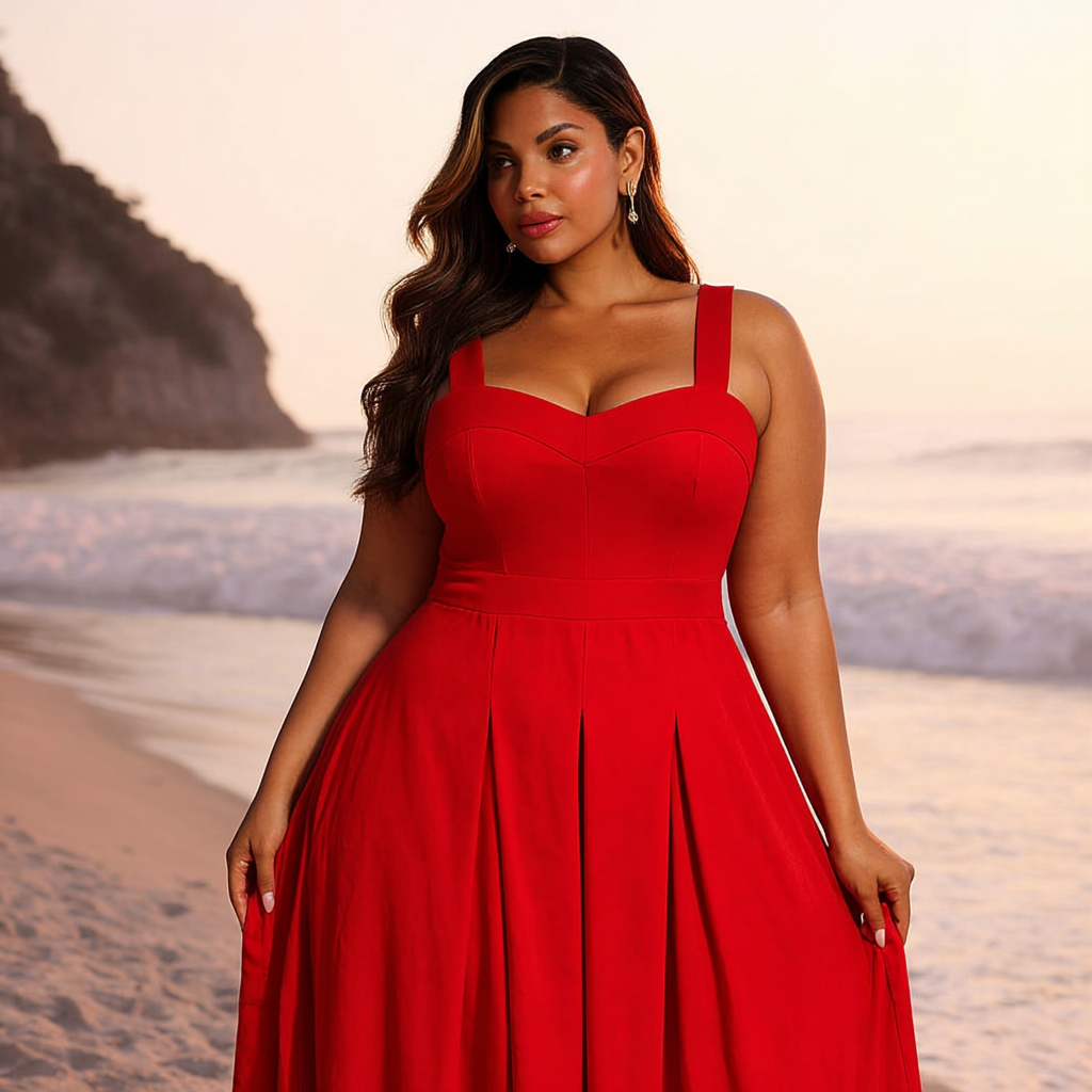 VESTIDO DECOTE PRINCESA VERMELHO RUBY (LONGO) | MANUELLITA