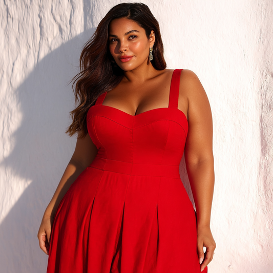VESTIDO DECOTE PRINCESA VERMELHO RUBY (LONGO) | MANUELLITA