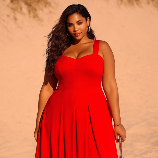 VESTIDO DECOTE PRINCESA VERMELHO RUBY (LONGO) | MANUELLITA