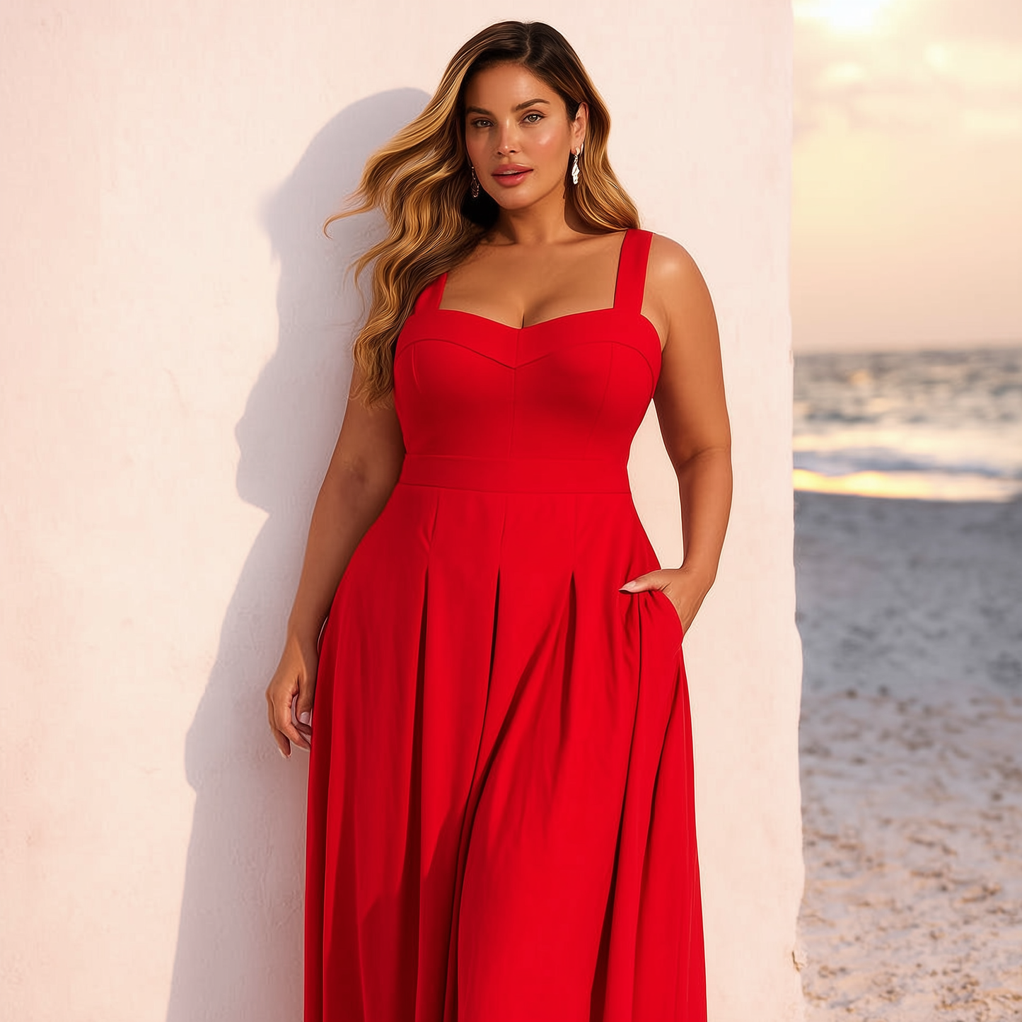 VESTIDO DECOTE PRINCESA VERMELHO RUBY (LONGO) | MANUELLITA