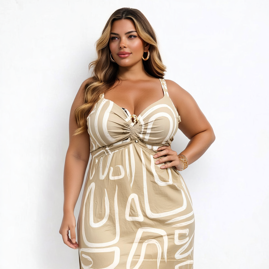 VESTIDO MIDI “TRAÇO SOLAR” | MANUELLITA