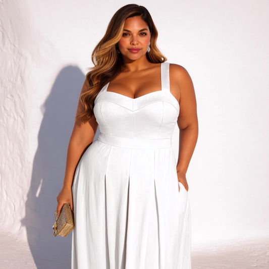 VESTIDO DECOTE PRINCESA BRANCO (LONGO) | MANUELLITA