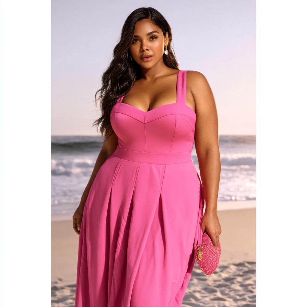 VESTIDO DECOTE PRINCESA ROSA (LONGO) | MANUELLITA