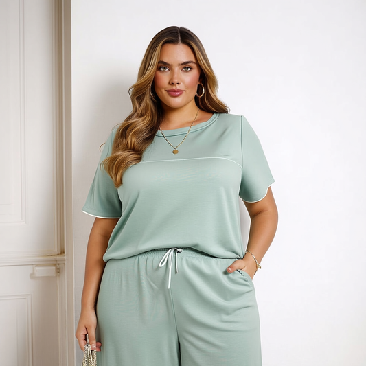 CONJUNTO VISCOSE C/ ELASTANO AZUL BEBÊ | MANUELLITA