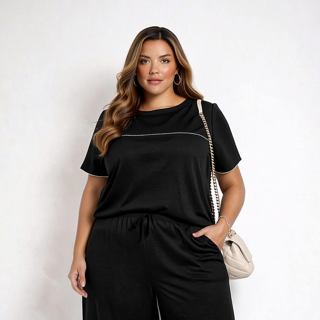 CONJUNTO MALHA CREPE PRETO | MANUELLITA